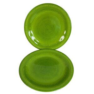 Bed Bath & Beyond Melamine 9" Plates Green Set of 2 Picnic Pool Dishwasher Safe